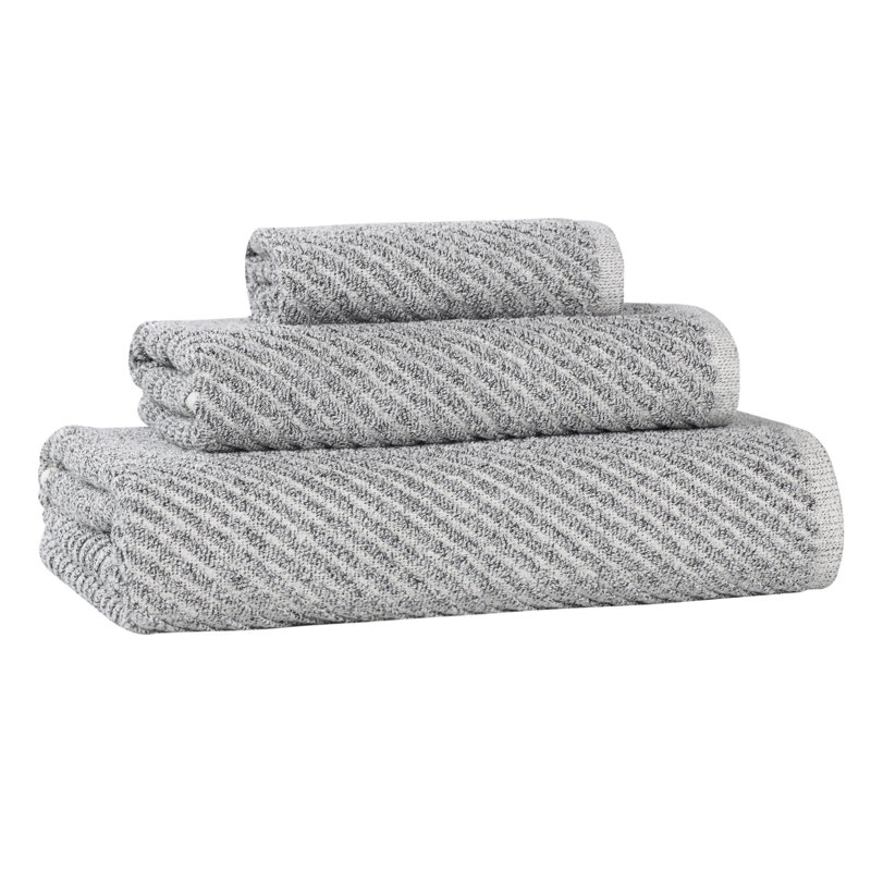 Cotton Blend Super Soft And Absorbent Amelia Collection Towel Set (Set Of 3), Charcoal