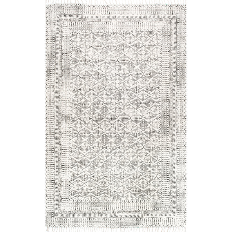 Argle Cotton Moroccan Indoor Rug, Rectangle 5' x 8'