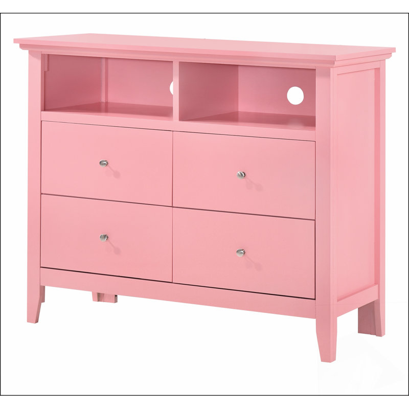Commode multimédia Hammond G5404-TV, support stable, conception multifonctionnelle, Rose