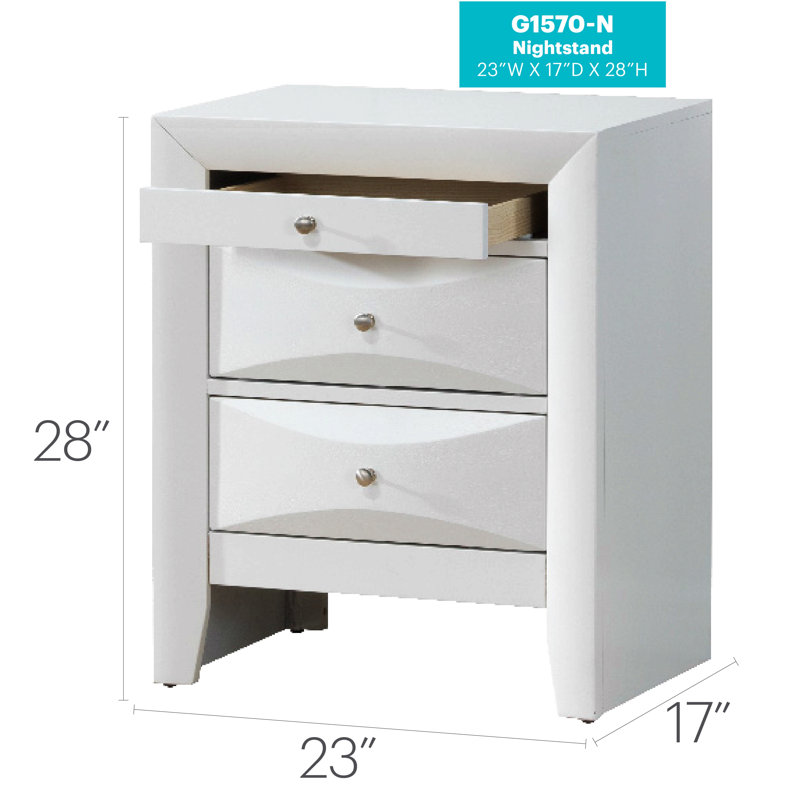 Table de chevet blanche élégante et contemporaine, Blanc