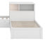 Lit plateforme simple en L avec armoires de rangement, bureau, lit gigogne et lumière DEL-1053269610