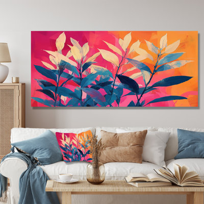 Jungle électrique en couleurs néon Pop Art I - plantes, art mural