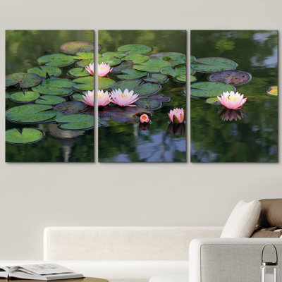 Magnifique fleur de lotus dans l'étang, décoration murale moderne de paysage photo