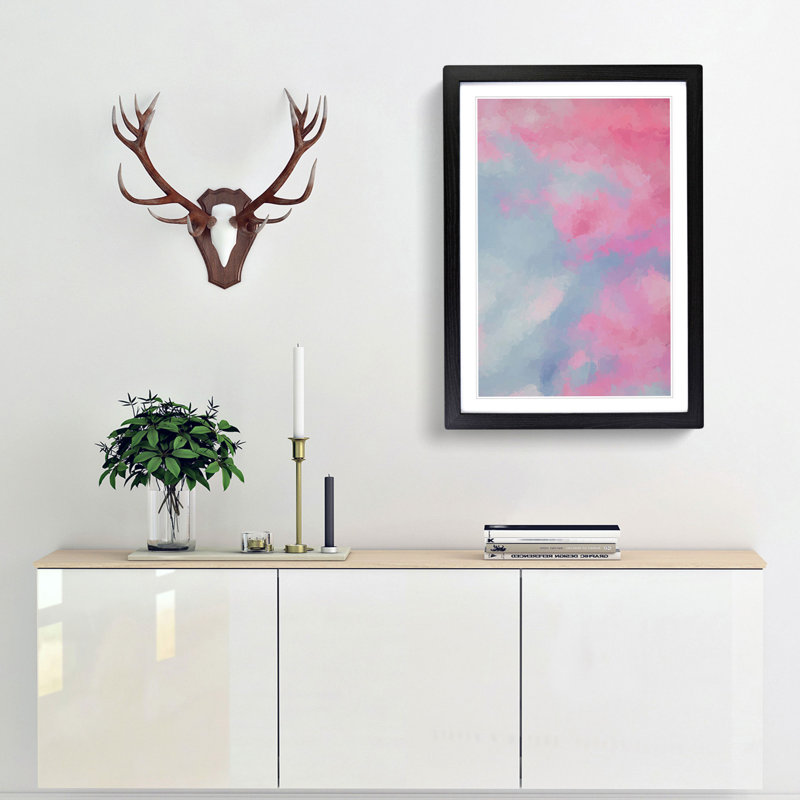 Marbled Devotion in Abstract - Framed Print, 91cm H x 60cm W x 2cm D, Black