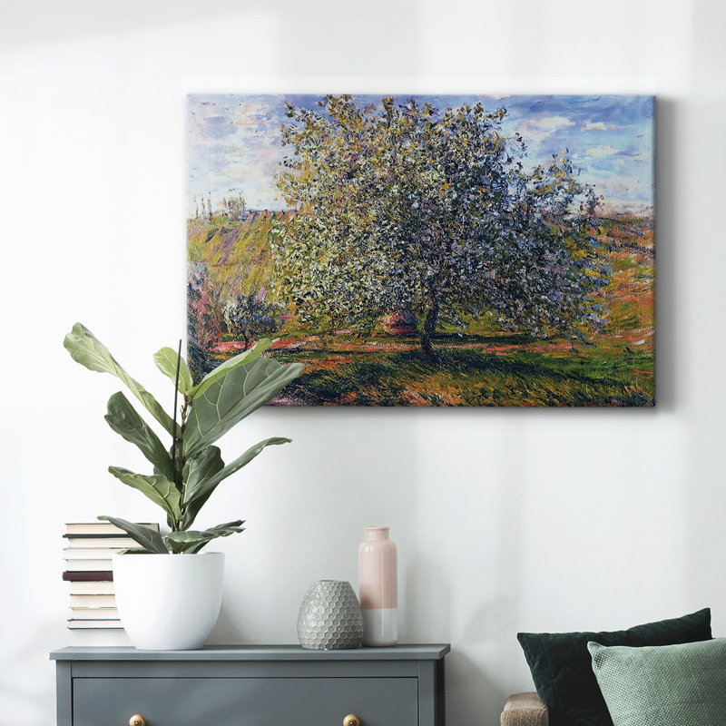 Arbre en fleur près de Vetheuil, 1879 - Toile tendue avec châssis, H 12 po x l 18 po