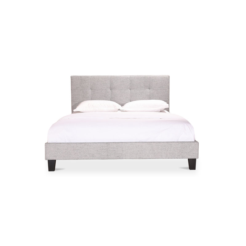 Burdge Tufted Upholstered Platform Bed, Queen, Gray