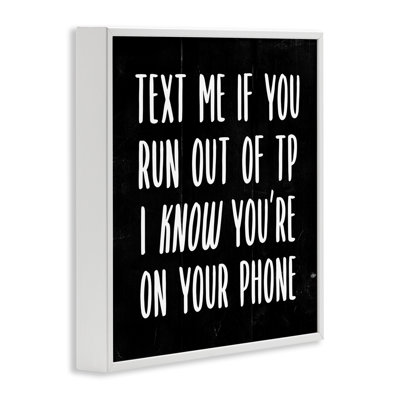 «Text Me for TP Funny Bathroom Black and White», impression
