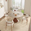 Table de salle à manger ronde moderne avec plateau en pierre frittée et base en bois massif pour 2 à 6 personnes-1912521092-1896114617