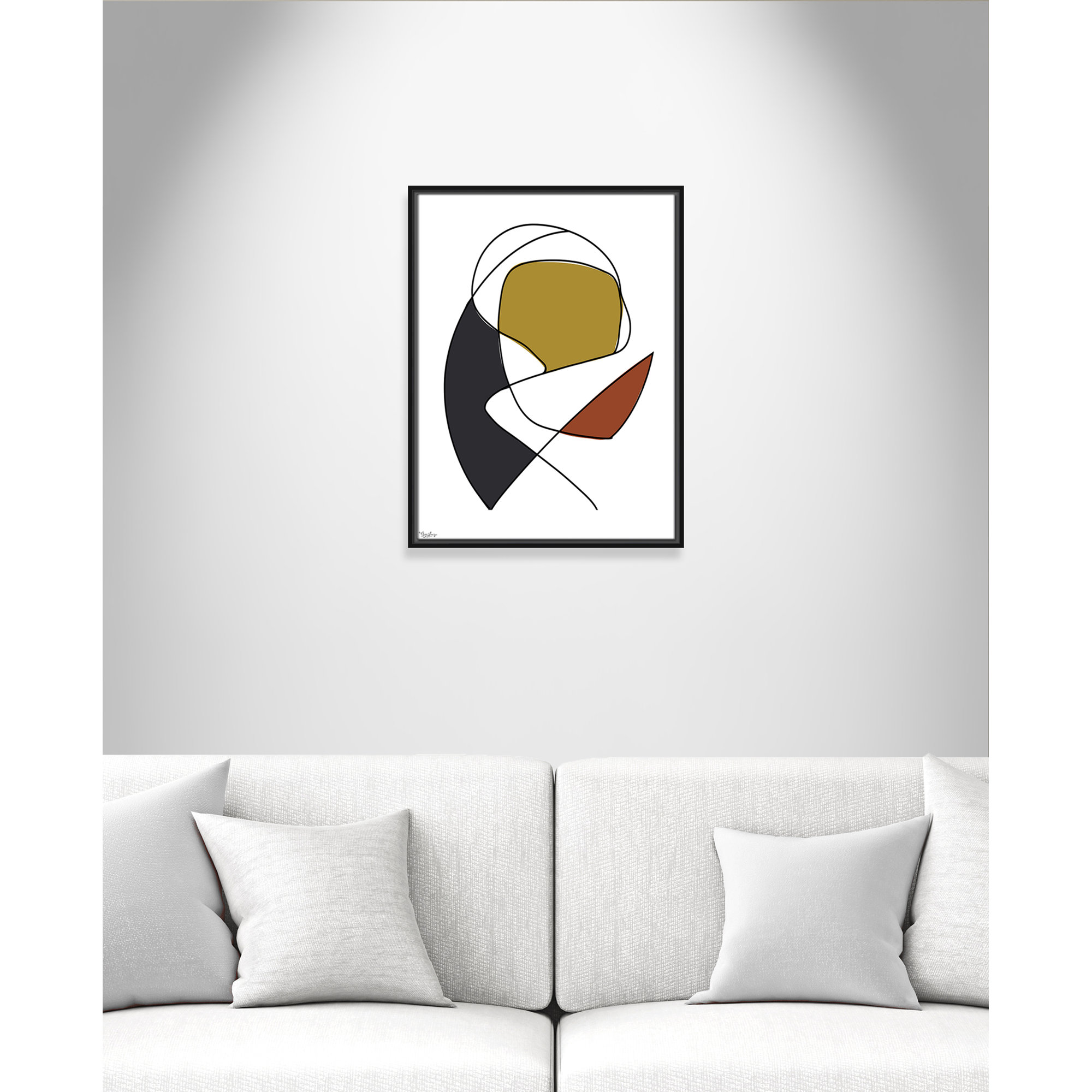 Abstract Tribeca 3, Black, 25.5" H x 19.5" W x 2" D