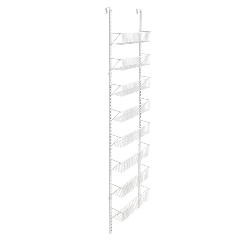 White Epoxy-Coated Steel Over-The-Door Basket Organizer