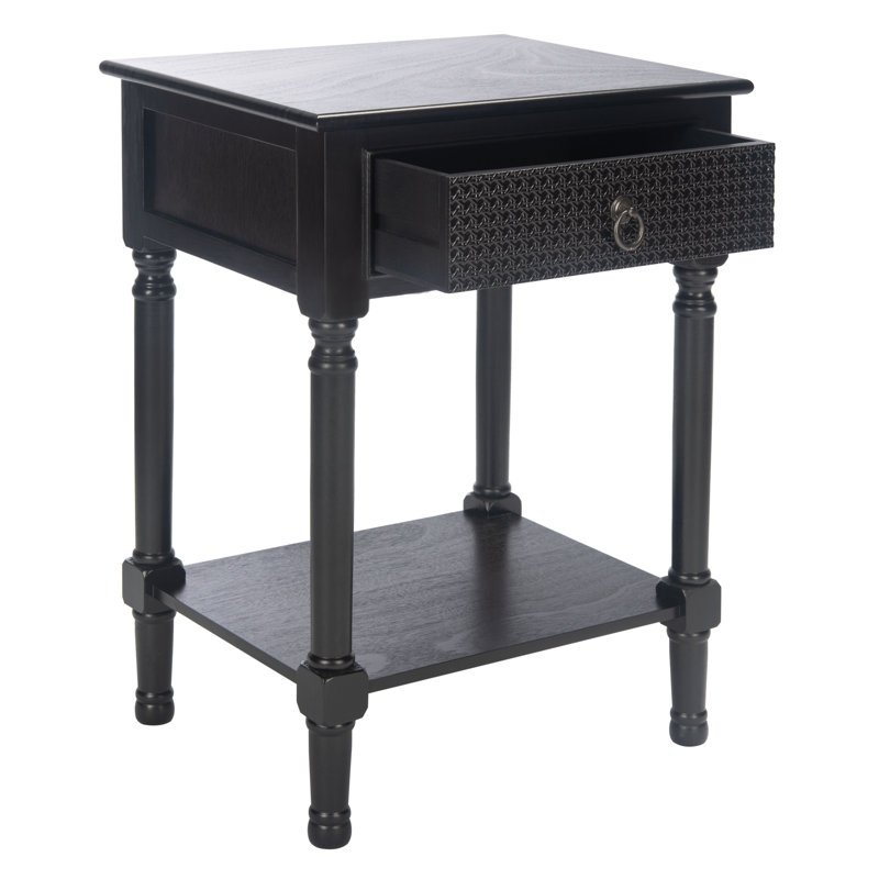 Ahearn End Table with Storage, Black