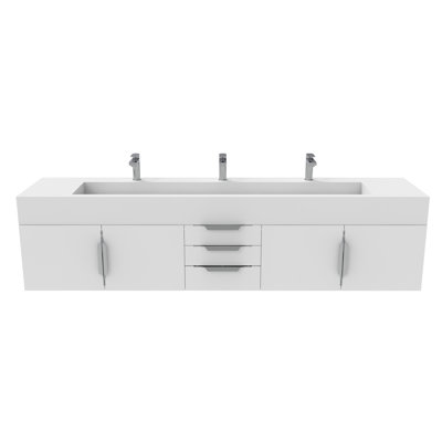 Roghan 84" Wall-Mounted Single Sink Bathroom Vanity