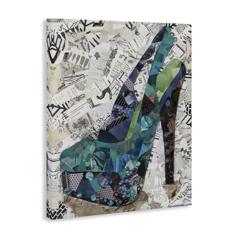 Art mural sur toile à talons hauts collés par Coco Good, H 20 po x l 16 po