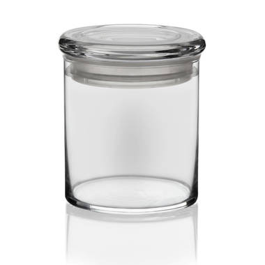 Joyful Round Glass Cookie Jar with Airtight Lids - 67 oz - Set of 2