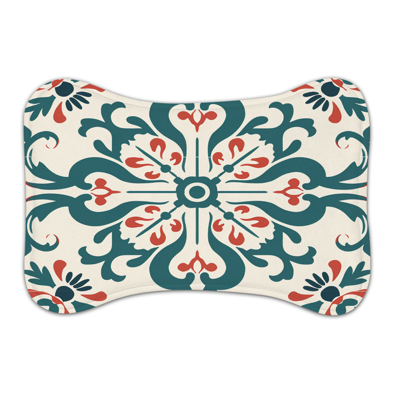 Spanish Decor - 1 Piece Bone Shape Feeding Mat, Small (14")