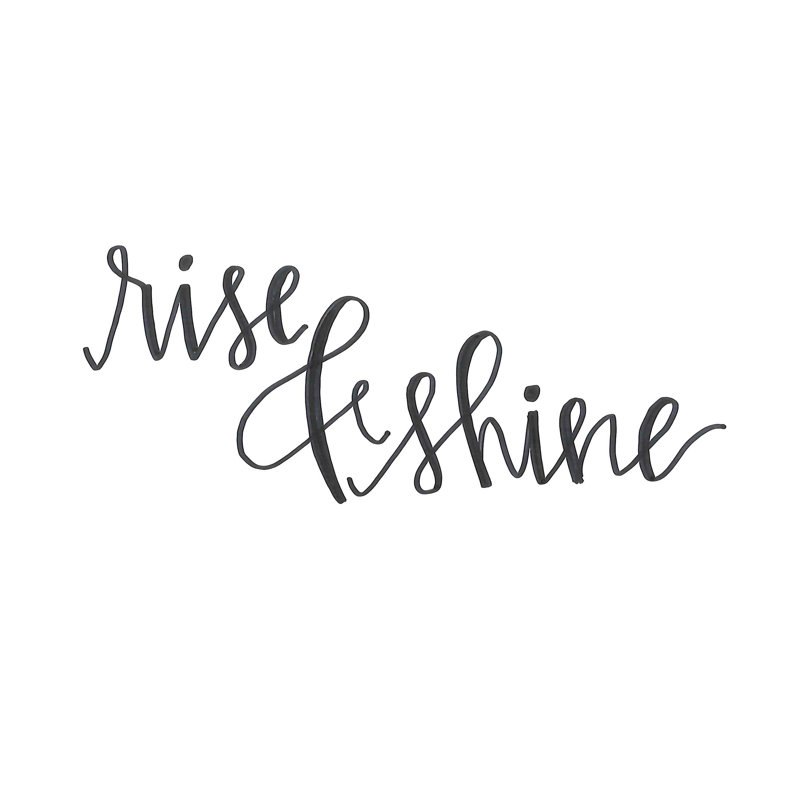 Rise And Shine Script - Wrapped Canvas Art Prints, 30cm H x 46cm W x 3.8cm D