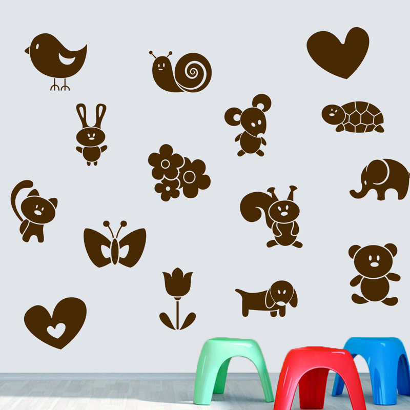 Adhésif décoratif créatures mignonnes Hearon, Brun chocolat