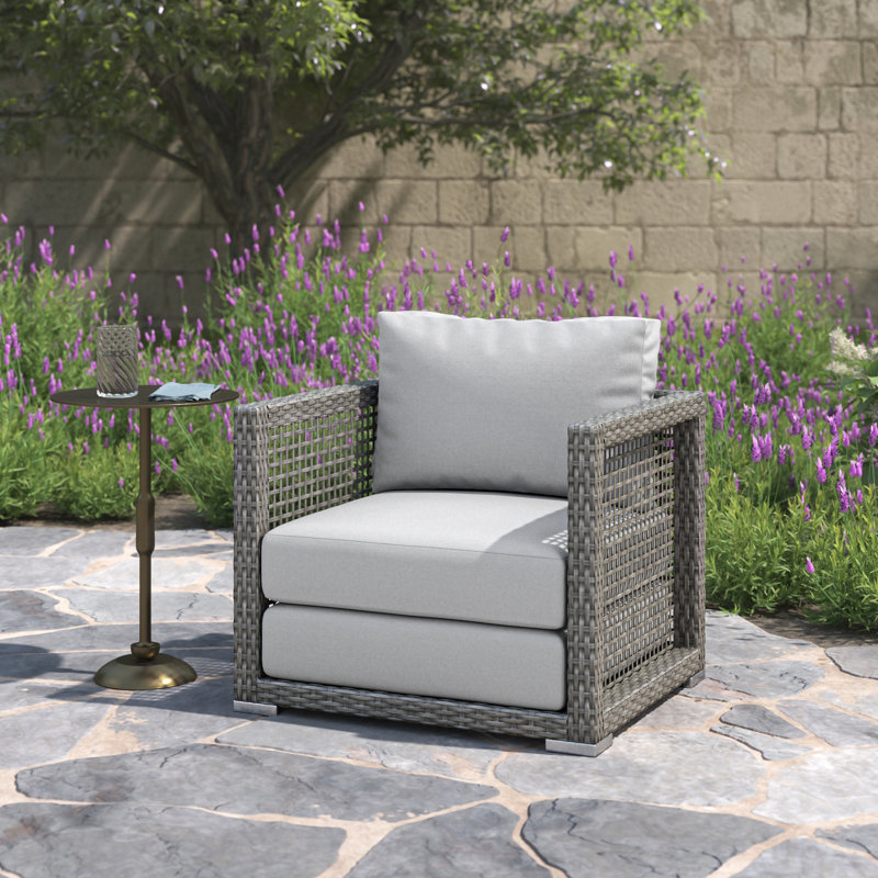 Aura Rattan Outdoor Patio Armchair, White