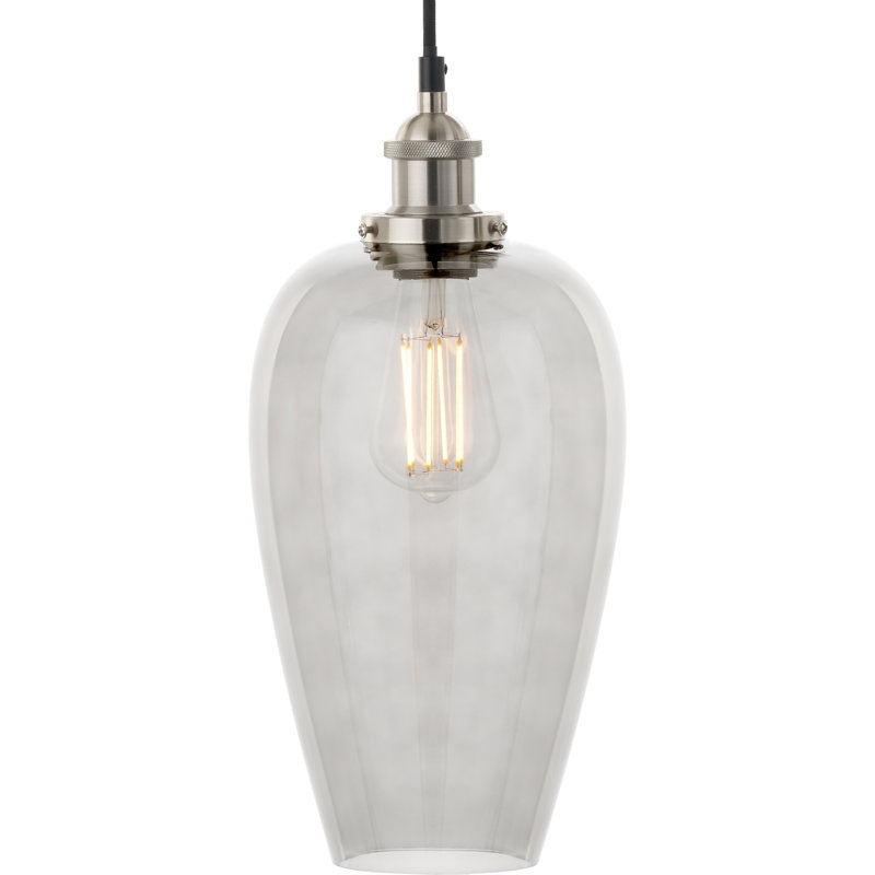 Clio 1 - Light Silver Single Pendant, Smoked