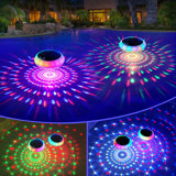 Solar Floating Pool Lights, 7.6" Dynamic Upper And Lower RGB Colour Changing Floating Lights For Pool, IP68 Waterproof Solar Pool Light That Float Decor Hot Tub Party Wedding Pond Garden Yard