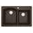 Karran Quartz 33'' X 22'' Double Bowl 60/40 Top Mount Drop-in Kitchen Sink Kit-50597839
