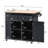 Kitchen Island with Power Outlet and Drop Leaf, Mobile Cart with 5 Wheels, Solid Rubber Wood Storage Organizer with Wine Rack and Open Shelves for Kitchen, Dining Room, and Home Use-1203674920