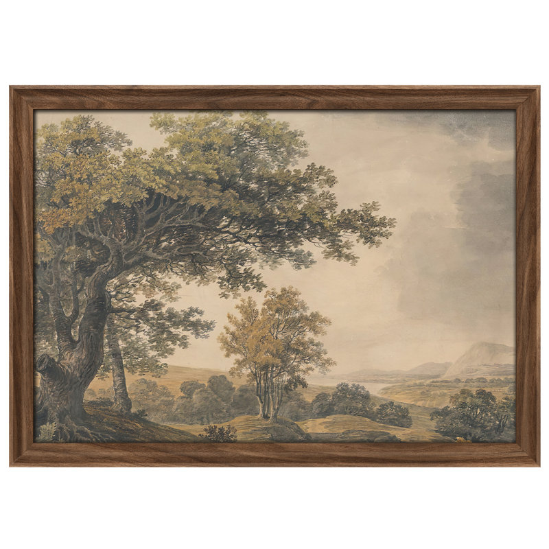 Art mural vintage rétro encadré pour chambre à coucher - 26 po x 36 po brun, Reproduction encadrée sans passe-partout