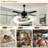 52 Inch Ceiling Fans With Lights And Remote, Reversible, Noiseless, 3 Wind Speeds, Ceiling Fan For Bedroom Living Room, Indoor/outdoor Use-309583702-309583701