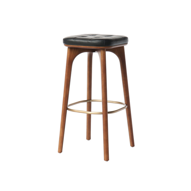 Utility Upholstered Stool with Solid Wood Frame, Bar Stool (30" Seat Height)