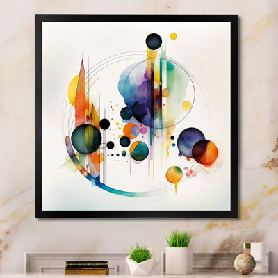 Multi-Color Watercolor Geometric Art I - Abstract Geometric Canvas Prints