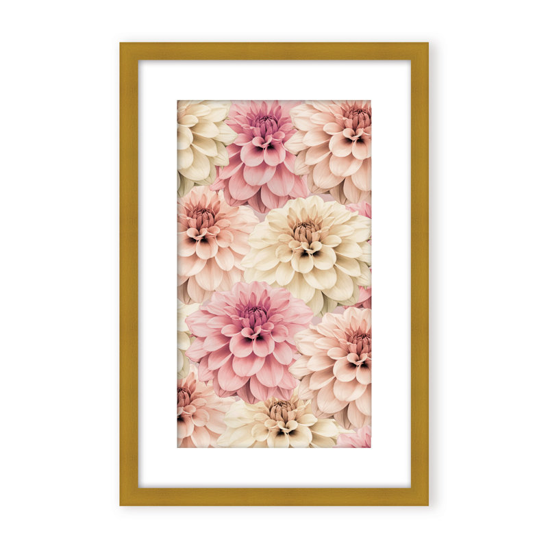 Nature Inspired Dahlia by  - Picture Frame Graphic Art on Paper, 24" H x 16" W x 1.125" D, Brown, Framed Print