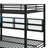 Metal Queen Over Queen Bunk Bed With Storage Cabinets And LED