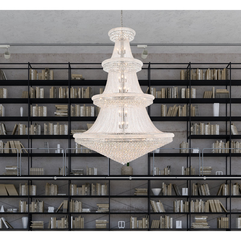 Lustre spectaculaire à 66 niveaux Ston Easton, Chrome, H 66 po x l 36 po x P 36 po