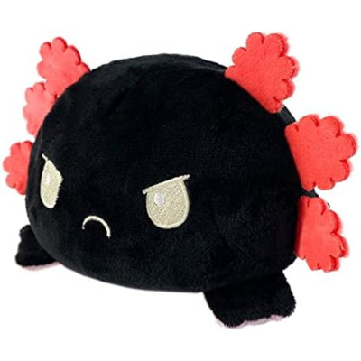 The Original Reversible Axolotl Plushie - Pink + Black - Cute Sensory Fidget Stuffed Animals That Show Your Mood 4 Inch