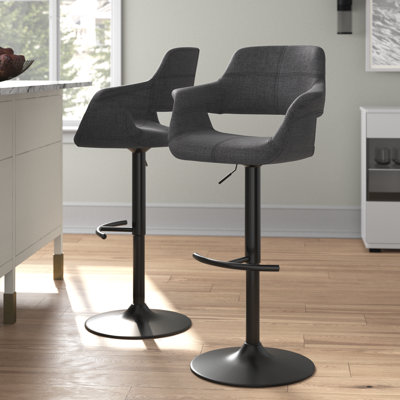 Arabelle Swivel Upholstered Adjustable Height Counter Stool with Metal Frame