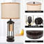 Ensemble de 2 lampes de table de ferme avec deux ports de charge USB, température de 3 couleurs réglable, lampes de table de chevet industrielles pour le salon et la chambre à coucher