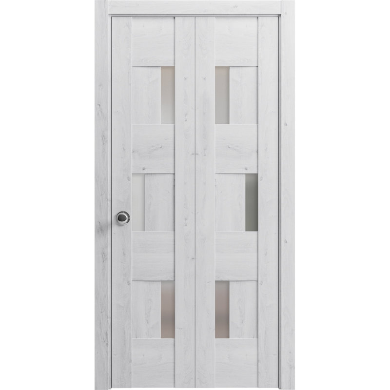 Portes pliantes en bois givré Sete, 72 po x 84 po, Blanc
