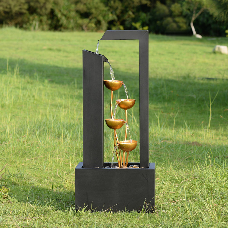 Outdoor Metal Fountain, Black