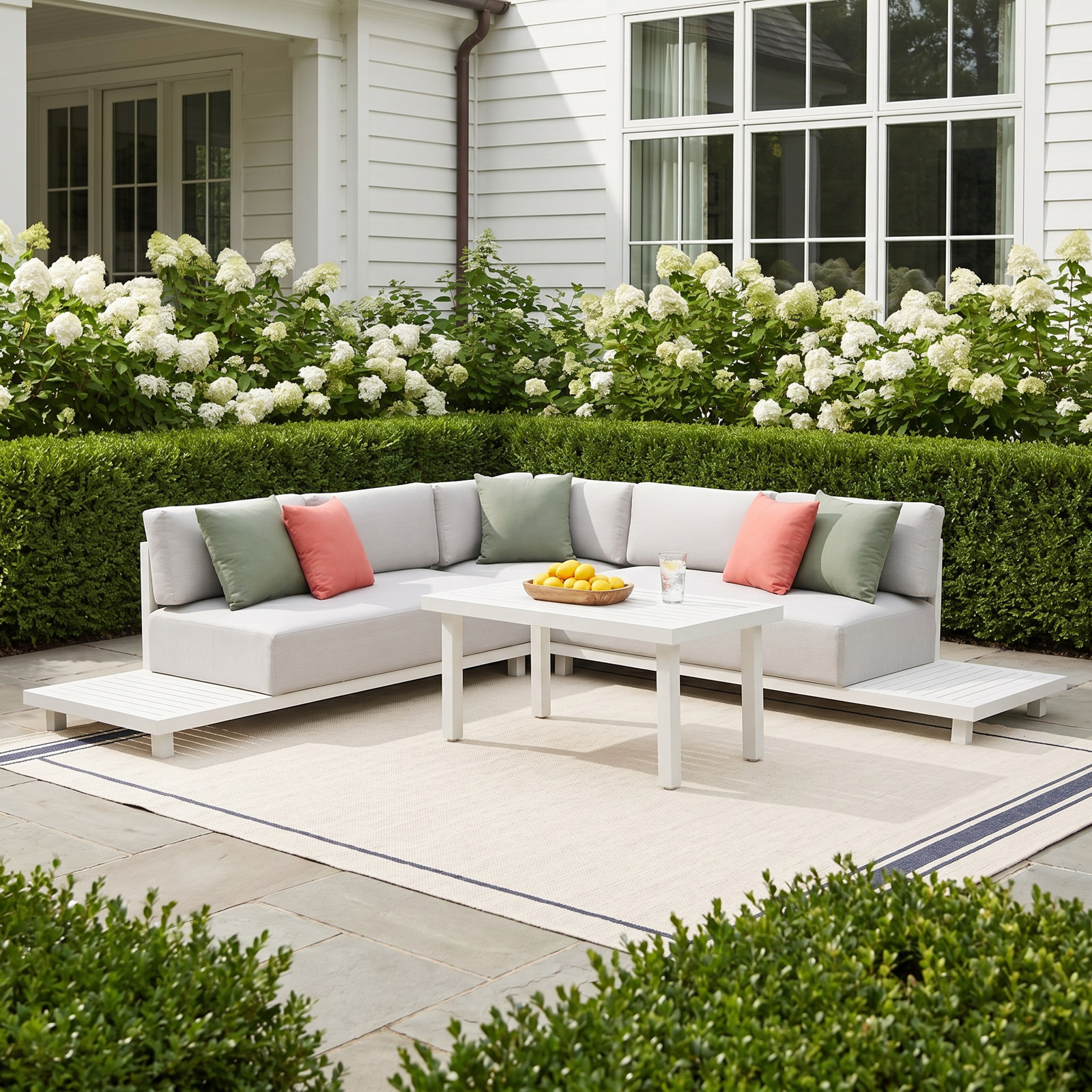 Halsey 5-Person Patio Seating Group, White