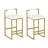 Upholstered Velvet Bar Stools Set Of 2 Modern Kitchen Counter Height Barstools Indoor Dining Chairs (Gold & Creamy White)