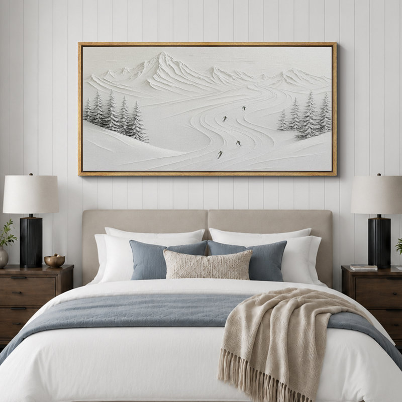 Impression sur toile encadrée, paysage d'hiver, H 30 po x l 60 po, Naturel