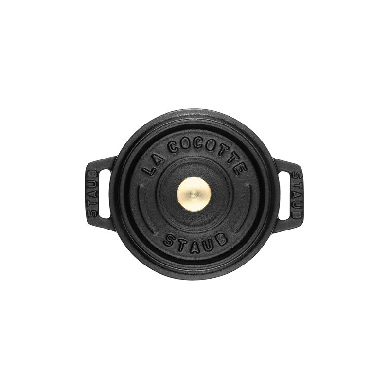 La Cocotte Cast Iron Round Cocotte, Black Matte, 5.5 quarts