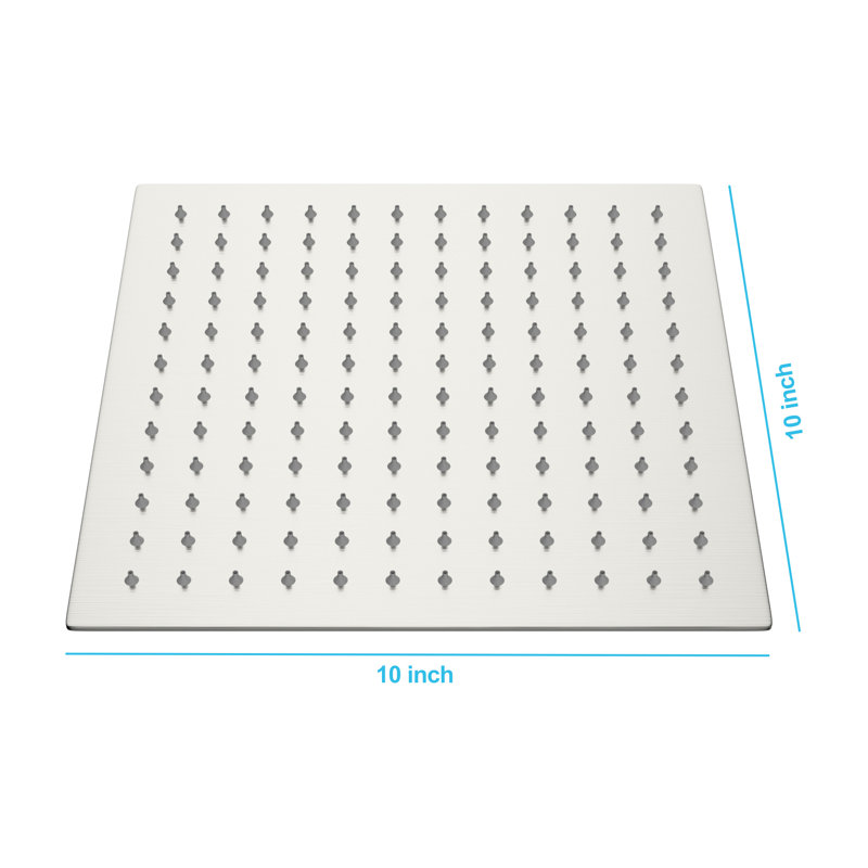 10 Inch Stainless Steel Shower Head, Square, Brushed Nickel