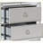 Modern Traditional Silver Nightstand with 2 Drawers and Embossed Fronts