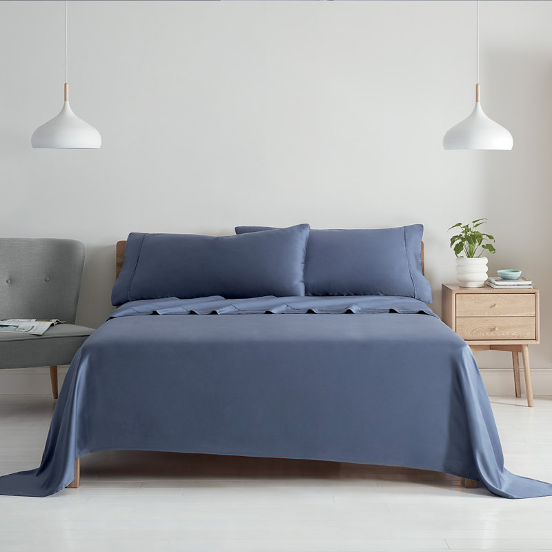 Ensemble de draps Eencalyptus Tencel, Grand, Bleu marine
