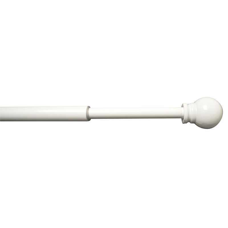 Tringle à rideaux simple réglable 0,5 po Bogia, l 14 po, Blanc