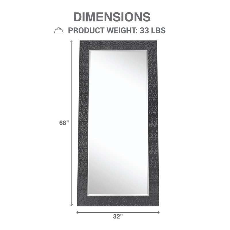 Grand miroir de plancher Laux Mosaic, Noir