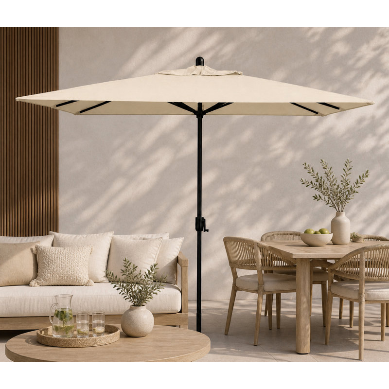 SunbUmbrella 9 pi 10 po x 6 pi 6 po Olivier, Saphir noir, Toile Sunbrella® beige antique