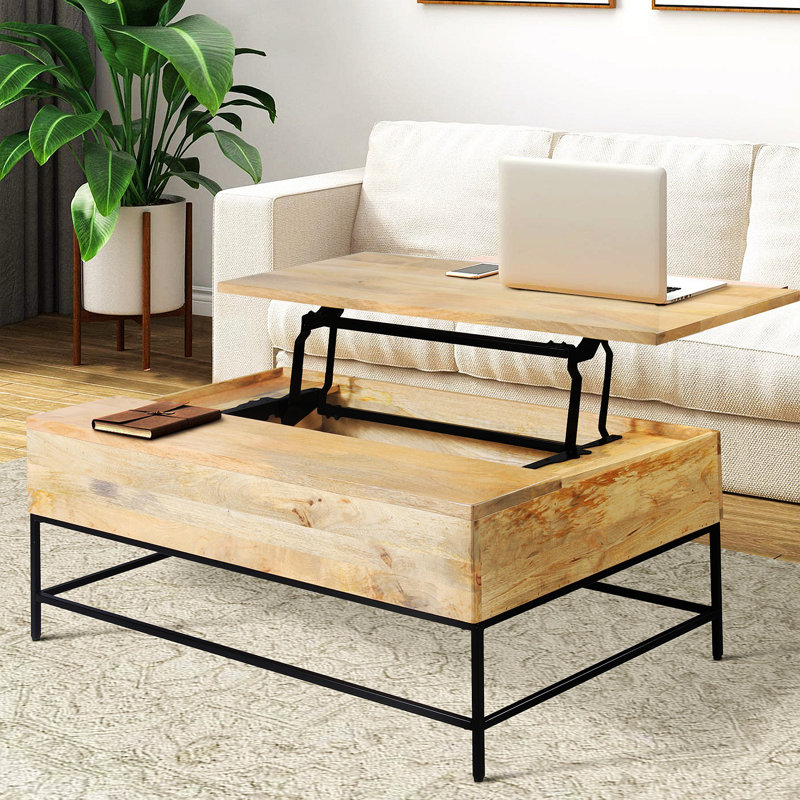 Electa Solid Wood Top Single Coffee Table