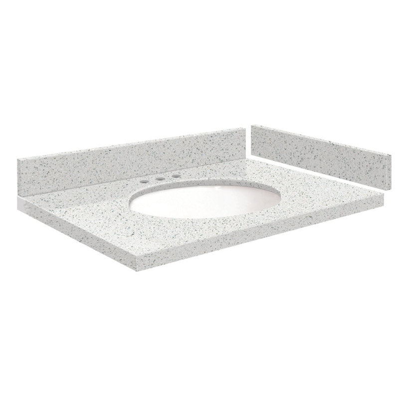 Dessus de meuble-lavabo simple 30,75 avec 3 trous de robinet, Lyra